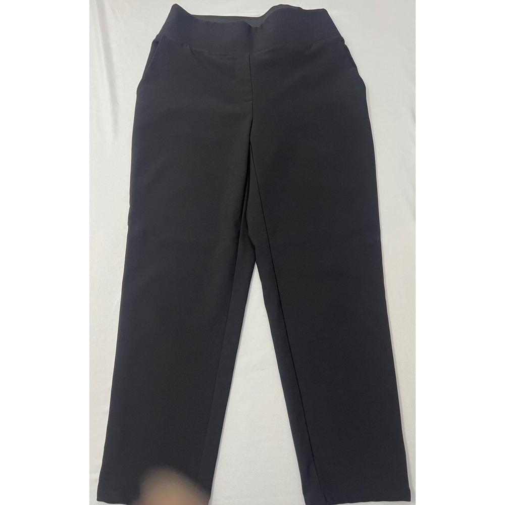 Nine West Straight Ankle Pants Womens S Black Pull On Stretch Career Office